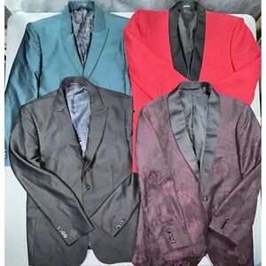 Egara Tuxedo Jacket Lot 4 Mens 46 Multicolor Stretch Floral Solid Wedding Party